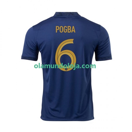 Camisola França Pogba 6 Homem Equipamento Primeiro Copa do Mundo 2022 Manga Curta
